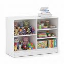 48" W * 20" D * 38" H - White Wooden Cash Wrap Counter, Commercial Cash Wrap Counter with Adjustable Shelves