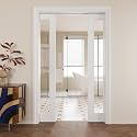 Pocket Door,1-Lite Clear Glass Doors,French 48x80 Sliding Door