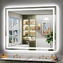 Briivue 48x38 Inch LED Bathroom Mirror with Lights, Backlit &amp; Front Lit