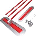 48''x12'' Concrete Bull Float Kit Fresno Round End Concrete Finishing Trowel Stainless Steel Trowel Board with 3 Handles and Tilt Bracket