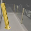 48 44 40 36 32 28 24 in Height Fence Balustrade Post, Porch Glass Fence Clamp Pole, Deck Fence Vitreous Railing Column for Indoor & Outdoor Fences(C-Edge,Height 36in/90cm)
