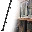 48 44 40 36 32 28 24 in Height Round Glass Railing Post, Glass Stair Railing Post System for Atrium Dividers, Stainless Steel Pillar Clamps Vitreous(A-Edge,Height 48in/120cm)