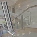 48 44 40 36 32 28 24 in Height Fence Balustrade Post, Porch Glass Fence Clamp Pole, Deck Fence Vitreous Railing Column for Indoor &amp; Outdoor Fences(A-Corner,Height 24in/60cm)