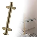 48 44 40 36 32 28 24 in Height Round Glass Railing Post, Glass Stair Railing Post System for Atrium Dividers, Stainless Steel Pillar Clamps Vitreous(B-MID,Height 28in/70cm)