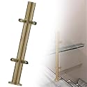 48 44 40 36 32 28 24 in Height Round Glass Railing Post, Glass Stair Railing Post System for Atrium Dividers, Stainless Steel Pillar Clamps Vitreous(B-Corner,Height 48in/120cm)