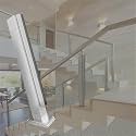 48 44 40 36 32 28 24 in Height Fence Balustrade Post, Porch Glass Fence Clamp Pole, Deck Fence Vitreous Railing Column for Indoor &amp; Outdoor Fences(A-Edge,Height 40in/100cm)