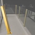 48 44 40 36 32 28 24 in Height Fence Balustrade Post, Porch Glass Fence Clamp Pole, Deck Fence Vitreous Railing Column for Indoor &amp; Outdoor Fences(C-MID,Height 28in/70cm)