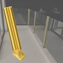 48 44 40 36 32 28 24 in Height Fence Balustrade Post, Porch Glass Fence Clamp Pole, Deck Fence Vitreous Railing Column for Indoor &amp; Outdoor Fences(C-Corner,Height 36in/90cm)