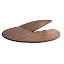 48 to 95 in Diameter Foldable Table Top Extender, Temporary Table Top Replace, Large Wood Round Foldable Table (Walnut, 59.1in)
