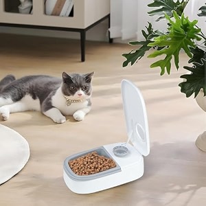 48 hours automatic pet feeder with timer - timer automatic feeders for cats and dogs 350ml cat food dispenser automatic open