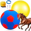 48 Inch Giant Herding Ball for Horses with Covers and Pump, Blue-red