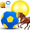 48 Inch Giant Herding Ball for Horses with Covers and Pump, Blue-yellow