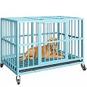 48 Inch Heavy Duty Dog Crate, Dog crates for Large Dogs, Blue