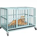 48 Inch Heavy Duty Dog Crate, Dog crates for Large Dogs, Green