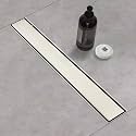 48‑Inch Linear Shower Drain, Brushed Nickel Tile‑Insert Panel