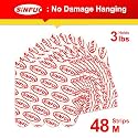 Sinfuo 48 Medium Picture Tape for Walls No Damage, Adhesive Strips for Wall Hooks, Removable Picture Hanging Strips, Residue Free Tape Home Double Sided Tape Heavy Duty Variety Pack
