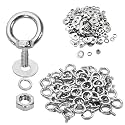 48 Pack M6 Stainless Steel Eye Bolts with Nuts &amp; Washers, M6x0.55 L