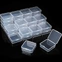 SATINIOR 48 Packs Clear Small Plastic Containers Transparent Storage Box with Hinged Lid for Small Items Crafts Jewelry (2.9 x 2.9 x 1 Inches)