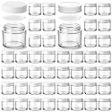48 Pcs 2 oz Glass Jars with Lids, Empty Cosmetic Jars, Clear