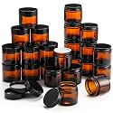 48 Pcs 2 oz Glass Jars with Lids, Empty Cosmetic Jars, Amber