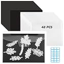 48 Pcs 5 x 7 Inch Magnetic Sheets for Dies Storage 0.6 mm Thickness Non-Adhesive Magnetic Sheets with Die Storage Bags, Die Cut Storage Essential Set (24 Pcs Sheets+24 Pcs Pockets+Label Stickers)