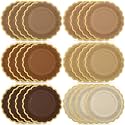 48 Pcs Brown Paper Plates 9 Inch Scalloped