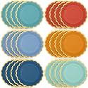48 Pcs Colorful Paper Plates 9 Inch Scalloped