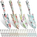 48 Pcs Floral Garden Shovels Bulk Gardening Gift, Green Watercolor Flowers