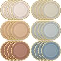 48 Pcs Morandi Color Paper Plates 9 Inch Scalloped