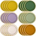 48 Pcs Nature Wedding Color Paper Plates 9 Inch Scalloped