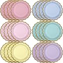 48 Pcs Pastel Paper Plates 9 Inch Scalloped