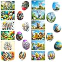 48 Pieces Thermo Heat Sleeves Easter Eggs Wraps Decorative Egg Easter Bunny and Chick Pattern Decoration Film Pysanky Shrink Wraps Pysanka Heat Shrink Decorating kit Egg Stickers (Large)