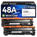 48A Toner Cartridge Black 2-Pack with Chip High Yield Replacement for HP 48A CF248A Compatible with HP LaserJet Pro MFP M28a M28w M29a M29w M15a M15w M16a M16w Printer M28 M29 M15 M16 Series Ink Copy