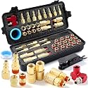 48PCS 1/4" NPT Colored Copper Plated Quick Connect Air Hose Fittings Kit with 360° Swivel, Industrial Grade Pneumatic Couplers and Plugs for Air Compressor, Air Tools, Nail Gun, Tire Inflator