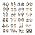 48pcs Nail Crystal AB Rhinestones, Nail Diamonds Glass Metal Gems Jewels Stones for 3D Nails Art Decoration(24 Styles)