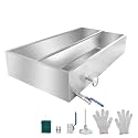 48x24x9.4 Inch Maple Syrup Evaporator Pan, 26 Gal/98L Capacity Stainless Steel Sap Boiling Pan for Home Outdoor Sugar Making