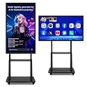 Smart Board 49 Inch Interactive Whiteboard, RK3588 Flagship Chip 6ms Low Latency, Android 12 8+64GB, Wireless Cast &amp; Screen Mirroring, Overseas App Ready for Classroom Office Business Home(Board Only)