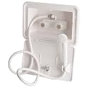 4910WT RV Exterior Shower Box Kit with Shower Valve and Matching Hand-Held Shower Set, White Finish