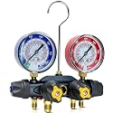 49974 A2L 4-Valve Test and Charging Manifold, 3-1/8" (80mm) | Refrigerant Manifold Gauges, Compatible with R-32/R454B/R410A, HVAC Manifold Gauge, Hoses Not Included