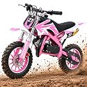 49cc Dirt Bike for Kids 8-14, 2-Stroke Mini Gas Motorcycle, 30MPH, Pink