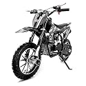 49cc Kids Dirt Bike,Gas Powered Dirt Bike with No Oil Mixing,Front&amp;Rear Disc Brakes,4 Stroke Dirt Bike for Kids 8–14 with Inverted Fork Suspension,Pull Start,25MPH,Black