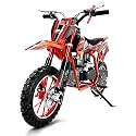 4 Stroke 50cc Dirt Bike for Kids 8–14,Gas Power Kids Dirt Bike | No Oil Mixing Mini Motorcycle with Front&amp;Rear Disc Brakes,Mini Dirt Bike with Inverted Fork Suspension,Pull Start,40MPH,Red
