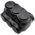 4AWG-600Kcmil Insulated 3 Port Inline Splice Connector Black Wire Connectors,Allen Hex 3/8" Insulated Cable Connectors Pre-Loaded Oxide Inhibitors,UL Listed(1pcs)