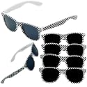 4E's Novelty 12 Race Car Checkered Sunglasses for Kids Bulk 12 Pack with UV400 Protection, Racecar Party Favor Supplies, Summer Pool Beach Accessories, Racing Theme Birthday Gifts