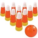 4E's Novelty Halloween Candy Corn Bowling Game for Party, Plastic Fall Games for Kids & Adults Indoor/Outdoor Backyard Fall Carnival Activity Trunk or Treat Game, Fall Festival Party Supply
