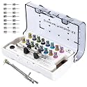 4E 4E'S USA Dental Implant Torque Wrench Set: Universal Prosthetic Kit with Torque Adjustable Ratchet & Screwdrivers 16pcs, 10-70Ncm, Fully Autoclavable