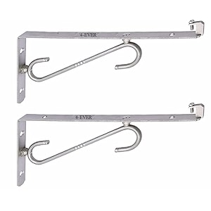 4ever stainless steel sl-type shelf bracket for glass shelves  heavy duty floating wall shelf holders 10 inches  pack of 2
