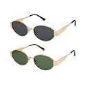 4Flaunt Retro Oval Sunglasses For Women &amp; Men | Trending, Stylish &amp; Durable Metal Frame Vintage 90s Sunglasses With UV 400 Protection Lenses