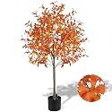 4ft Lighted Fall Eucalyptus Tree, Artificial Autumn Ficus Decor