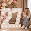 4FT Marquee Numbers 27 Warm Light Quick Setup Birthday Decorations